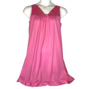 Vanity Fair Womens Pink Sleeveless Nightgown Chemise Lingerie Size Medium